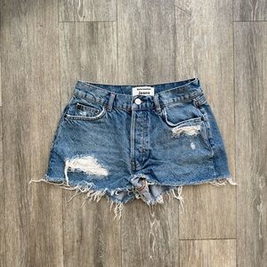 Reformation Distressed Blue Denim Shorts - Size 25